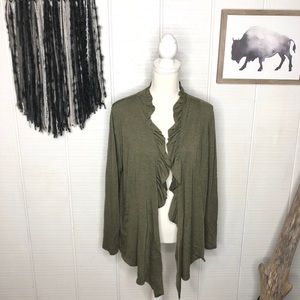 Annalee + hope olive green open front cardigan